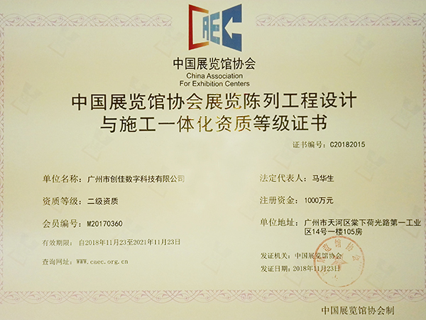 創(chuàng)佳模型-中國展覽館協(xié)會二級資質(zhì)企業(yè)